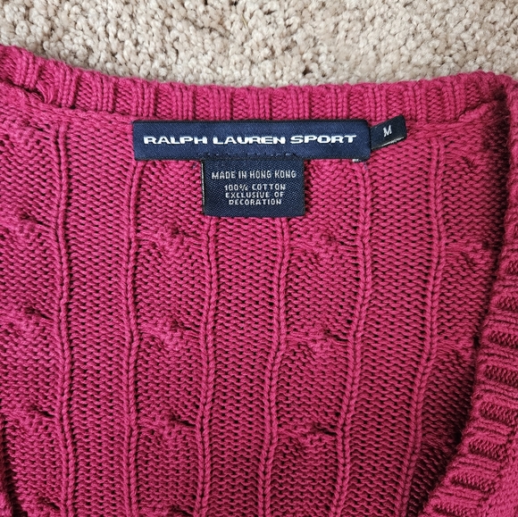 Ralph Lauren Sport Pink Sweater Size Medium - Picture 2 of 6